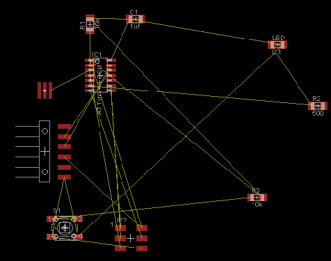 Traces in Eagle before routing traces 